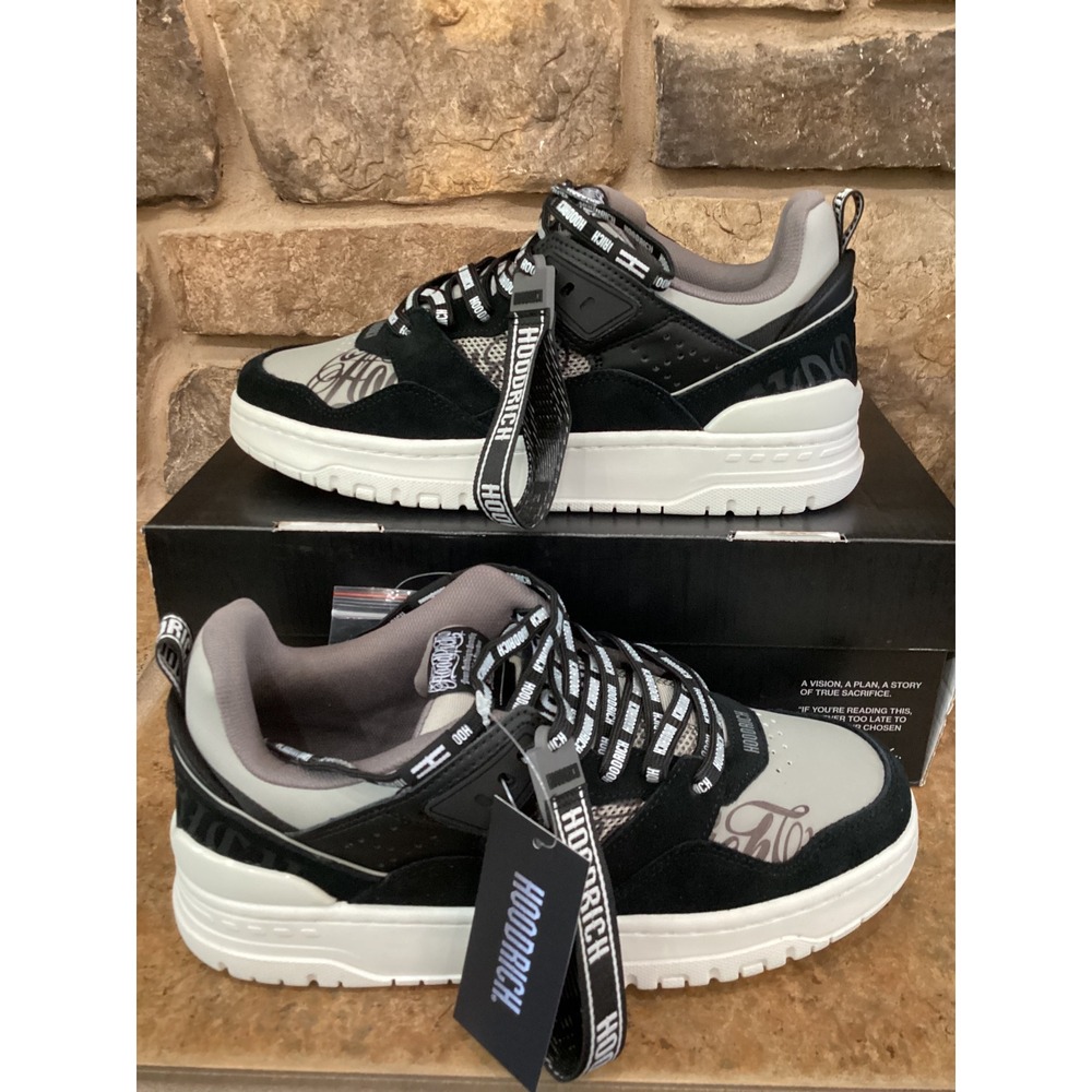 Hoodrich Recon Mens Black White Grey Streetwear Sneakers CH-33511 Size 8M New